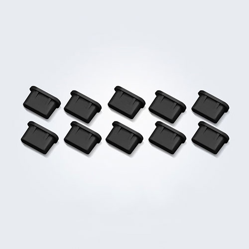 Type-C Anti Dust Cap USB-C Plug Cover Protector Plugy Universal 10PCS H01 for Apple iPhone 15 Pro Black