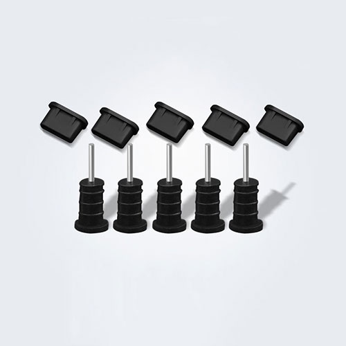 Type-C Anti Dust Cap USB-C Plug Cover Protector Plugy Universal 5PCS for Apple iPad Pro 11 (2021) Black