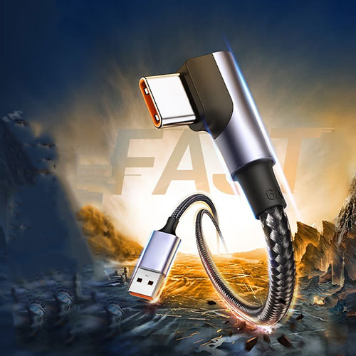 Type-C Charger USB-C Data Cable Charging Cord Android Universal 60W H01 Black