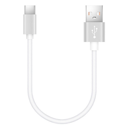 Type-C Charger USB Data Cable Charging Cord Android Universal 20cm S02 White