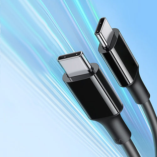 Type-C USB-C to Type-C USB-C Cable Adapter 100W H05 for Apple iPad Pro 11 (2021) Black