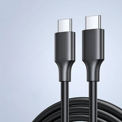 Type-C USB-C to Type-C USB-C Cable Adapter 60W H04 Black