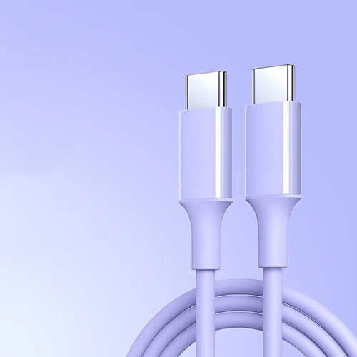 Type-C USB-C to Type-C USB-C Cable Adapter 60W H05 Purple