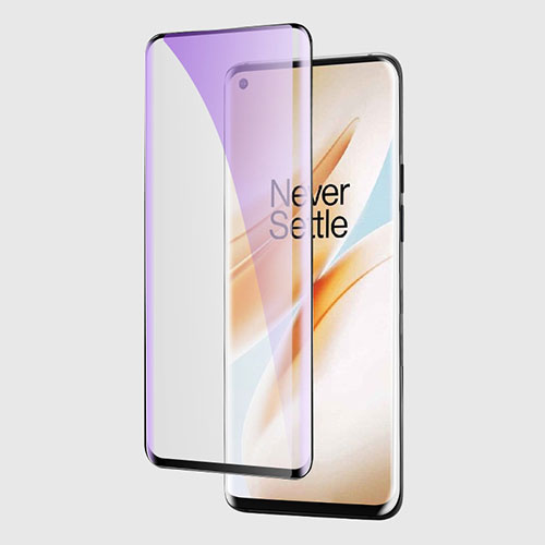 Ultra Clear Anti Blue Light Full Screen Protector Tempered Glass F02 for OnePlus 8 Pro Black