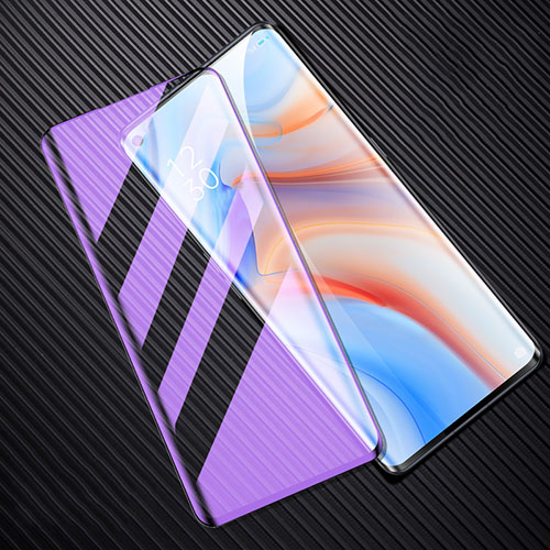 Ultra Clear Anti Blue Light Full Screen Protector Tempered Glass F02 for Oppo Reno4 Pro 5G Black