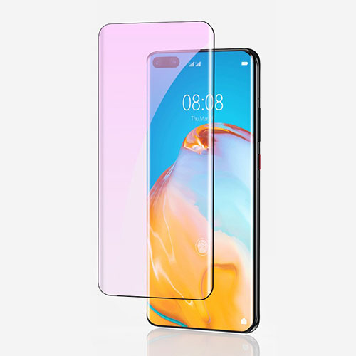 Ultra Clear Anti Blue Light Full Screen Protector Tempered Glass for Huawei P40 Pro Black