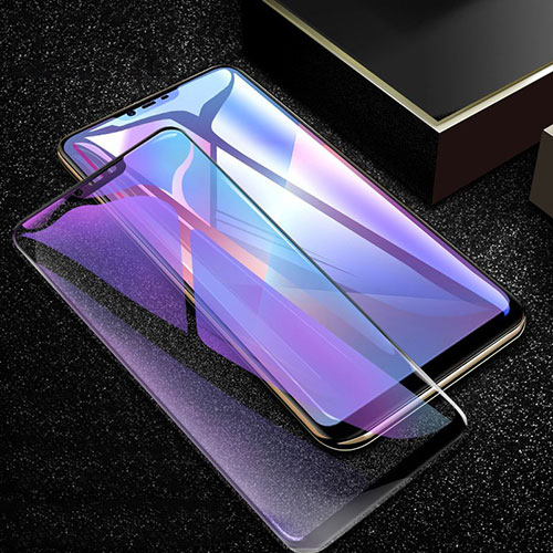 Ultra Clear Anti Blue Light Full Screen Protector Tempered Glass for Oppo A12e Black