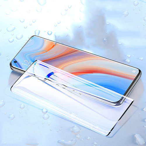 Ultra Clear Anti Blue Light Full Screen Protector Tempered Glass for Oppo Reno4 Pro 5G Black