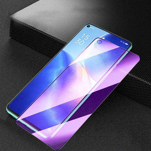 Ultra Clear Anti Blue Light Full Screen Protector Tempered Glass for Oppo Reno5 5G Black