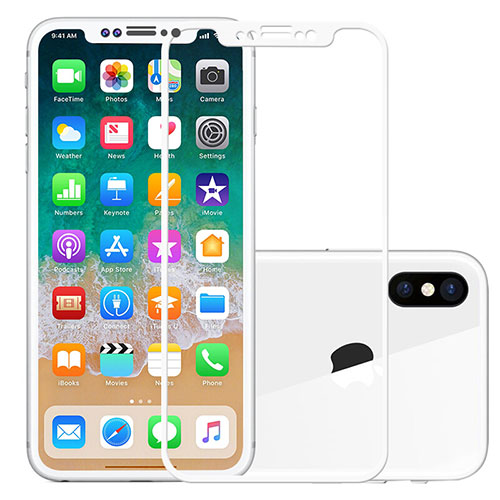 Ultra Clear Full Screen Protector Tempered Glass F02 for Apple iPhone Xs White