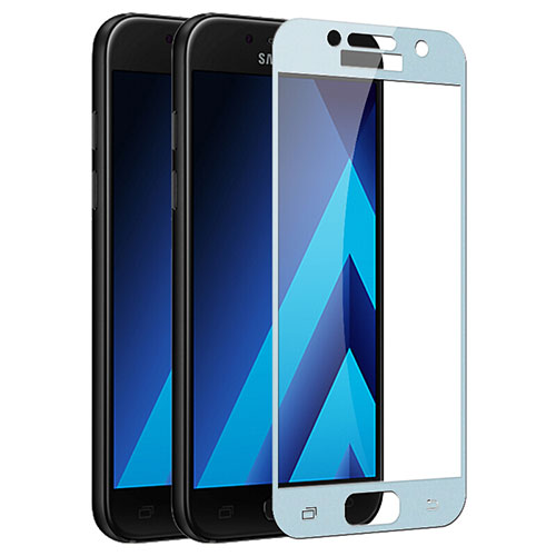 Ultra Clear Full Screen Protector Tempered Glass F03 for Samsung Galaxy A3 (2017) SM-A320F Blue