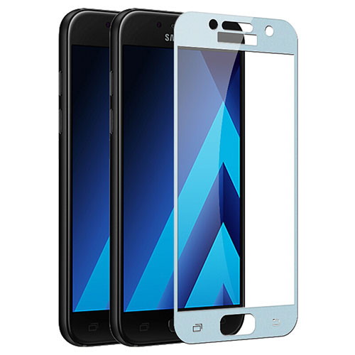 Ultra Clear Full Screen Protector Tempered Glass F03 for Samsung Galaxy A5 (2017) SM-A520F Blue