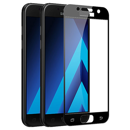 Ultra Clear Full Screen Protector Tempered Glass F03 for Samsung Galaxy A7 (2017) A720F Black