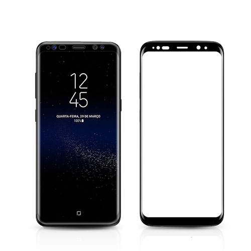 Ultra Clear Full Screen Protector Tempered Glass F04 for Samsung Galaxy S8 Black