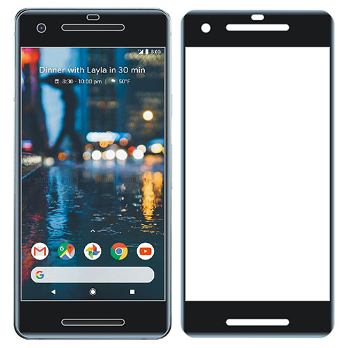 Ultra Clear Full Screen Protector Tempered Glass for Google Pixel 2 Black