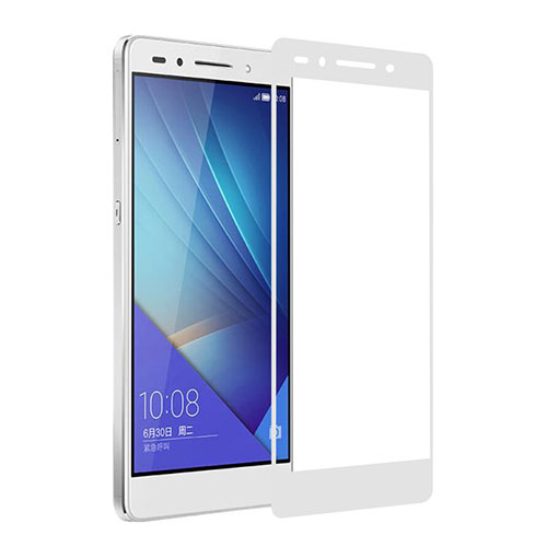 Ultra Clear Full Screen Protector Tempered Glass for Huawei Honor 7 Dual SIM White