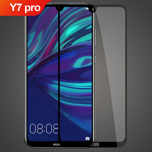 Ultra Clear Full Screen Protector Tempered Glass for Huawei Y7 (2019) Black