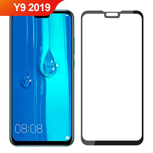 Ultra Clear Full Screen Protector Tempered Glass for Huawei Y9 (2019) Black