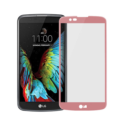 Ultra Clear Full Screen Protector Tempered Glass for LG K7 Pink