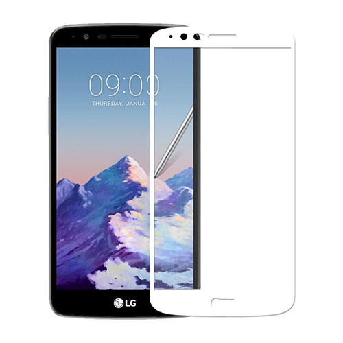 Ultra Clear Full Screen Protector Tempered Glass for LG Stylus 3 White