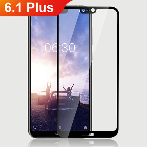 Ultra Clear Full Screen Protector Tempered Glass for Nokia 6.1 Plus Black