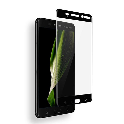 Ultra Clear Full Screen Protector Tempered Glass for Nokia 6 Black