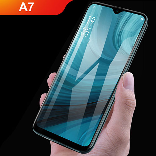 Ultra Clear Full Screen Protector Tempered Glass for Oppo A7 Black