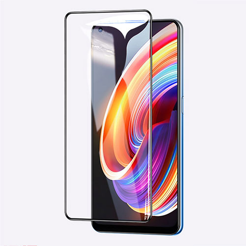 Ultra Clear Full Screen Protector Tempered Glass for Realme Q2 Pro 5G Black