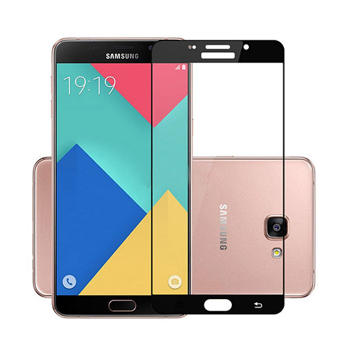 Ultra Clear Full Screen Protector Tempered Glass for Samsung Galaxy A7 (2016) A7100 Black