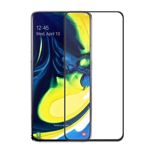 Ultra Clear Full Screen Protector Tempered Glass for Samsung Galaxy A80 Black