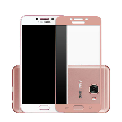 Ultra Clear Full Screen Protector Tempered Glass for Samsung Galaxy C7 SM-C7000 Pink