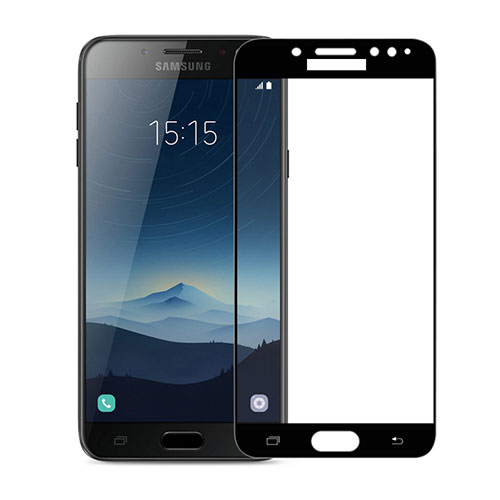 Ultra Clear Full Screen Protector Tempered Glass for Samsung Galaxy J7 Plus Black