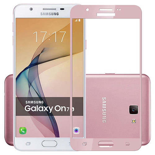 Ultra Clear Full Screen Protector Tempered Glass for Samsung Galaxy J7 Prime Pink