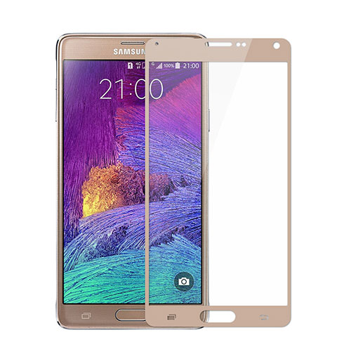 Ultra Clear Full Screen Protector Tempered Glass for Samsung Galaxy Note 4 Duos N9100 Dual SIM Gold