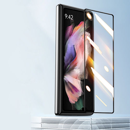 Ultra Clear Full Screen Protector Tempered Glass for Samsung Galaxy Z Fold3 5G Black