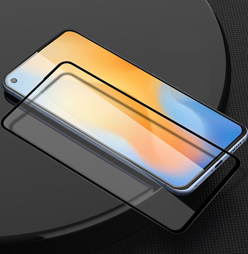 Ultra Clear Full Screen Protector Tempered Glass for Vivo X50 5G Black