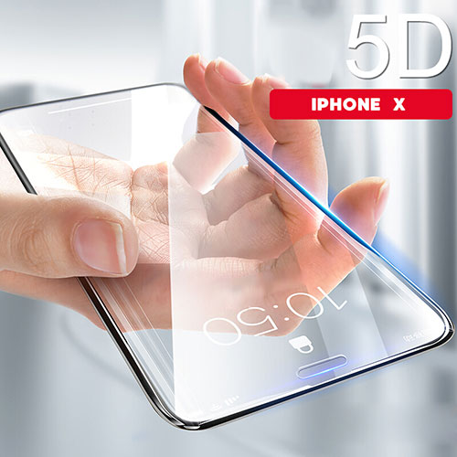 Ultra Clear Tempered Glass Screen Protector Film 5D for Apple iPhone X Clear