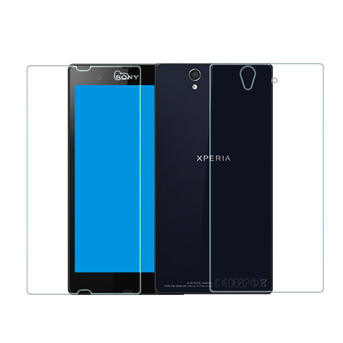 Ultra Clear Tempered Glass Screen Protector Front and Back for Sony Xperia Z L36h Clear