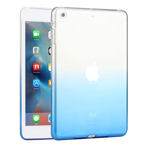 Ultra Slim Transparent Gel Gradient Soft Case for Apple iPad Mini 2 Blue