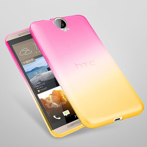Ultra Slim Transparent Gel Gradient Soft Case for HTC One E9 Plus Pink