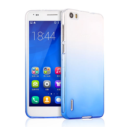 Ultra Slim Transparent Gel Gradient Soft Case for Huawei Honor 6 Blue