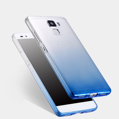 Ultra Slim Transparent Gel Gradient Soft Case for Huawei Honor 7 Blue