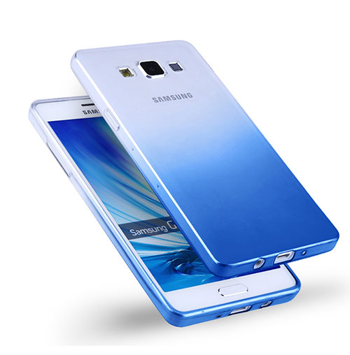 Ultra Slim Transparent Gel Gradient Soft Case for Samsung Galaxy A5 Duos SM-500F Blue