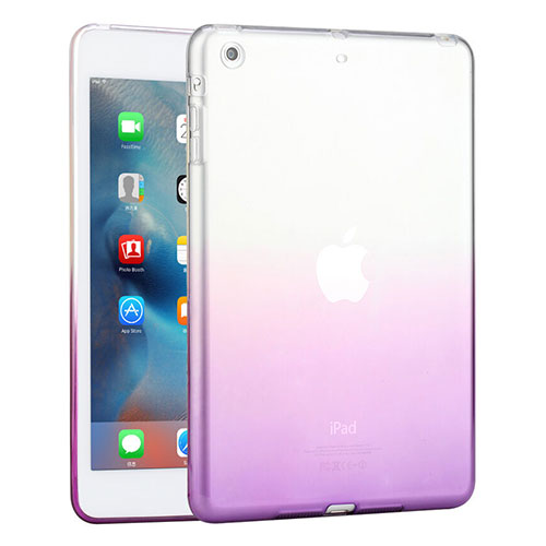 Ultra Slim Transparent Gradient Soft Case for Apple iPad Mini 2 Purple