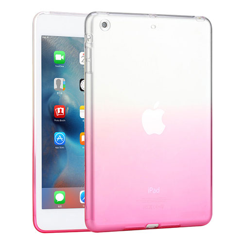 Ultra Slim Transparent Gradient Soft Case for Apple iPad Mini 3 Pink
