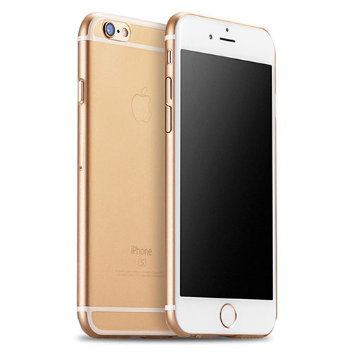 Ultra Slim Transparent Matte Finish Soft Cover for Apple iPhone 6S Plus Gold