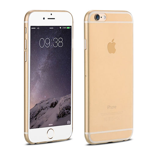 Ultra Slim Transparent Plastic Cover for Apple iPhone 6 Plus Gold