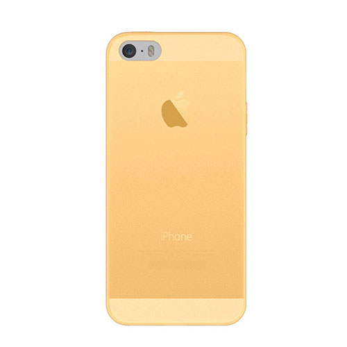 Ultra Slim Transparent Silicone Matte Finish Cover for Apple iPhone 5S Gold