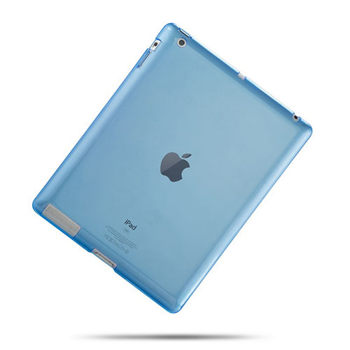 Ultra Slim Transparent TPU Soft Case for Apple iPad 3 Sky Blue