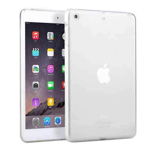 Ultra Slim Transparent TPU Soft Case for Apple iPad Mini White